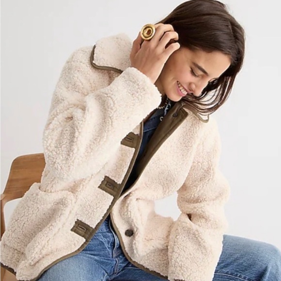 New With Tags J. Crew Teddy Sherpa Jacket XS - Picture 1 of 12